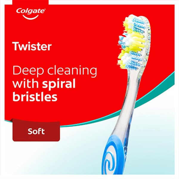 Colgate Twister Soft Toothbrush with Tongue Cleaner (12-Pack) product image