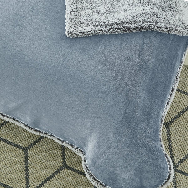 Zakary Flannel Reversible Heathered Sherpa Throw Blanket product image