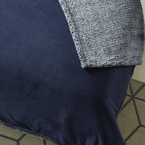 Zakary Flannel Reversible Heathered Sherpa Throw Blanket product image
