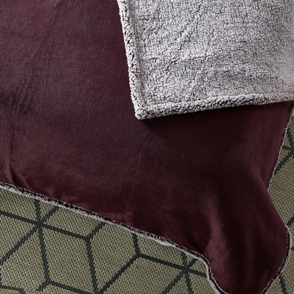 Zakary Flannel Reversible Heathered Sherpa Throw Blanket product image