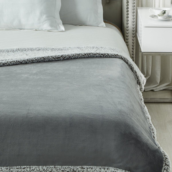 Zakary Flannel Reversible Heathered Sherpa Throw Blanket product image