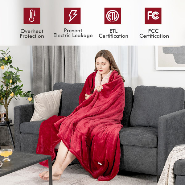 Heated Electric Throw Blanket with 5 Heating Levels  product image