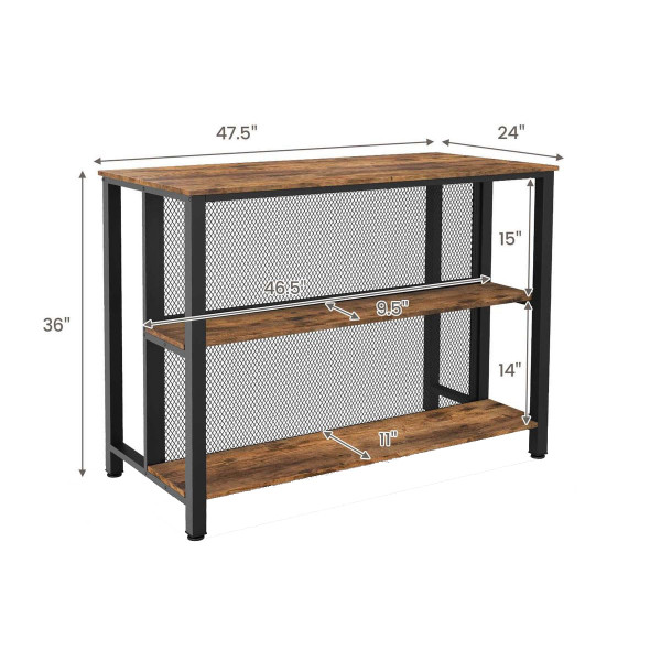 36-Inch 3-Tier Bar Table with Storage product image