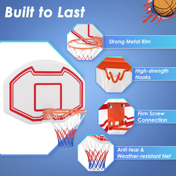 36" x 24" Wall Mounted Basketball Hoop with  Shatter-Proof Backboard product image