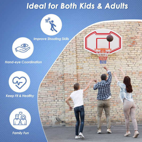 36" x 24" Wall Mounted Basketball Hoop with  Shatter-Proof Backboard product image