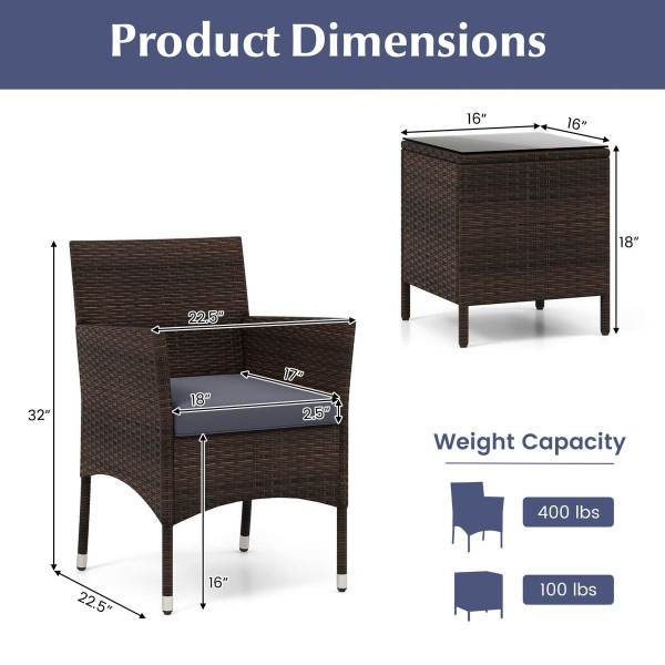Outdoor Conversation Set with Cushions (3-Piece) product image