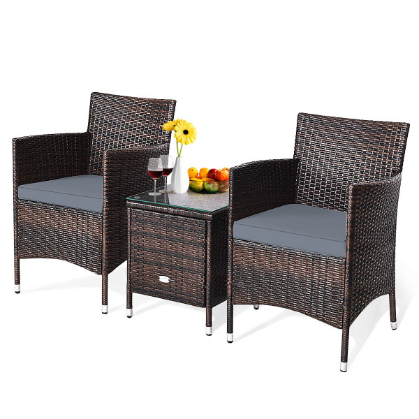 3-Piece Outdoor PE Rattan Wicker Furniture Set product image