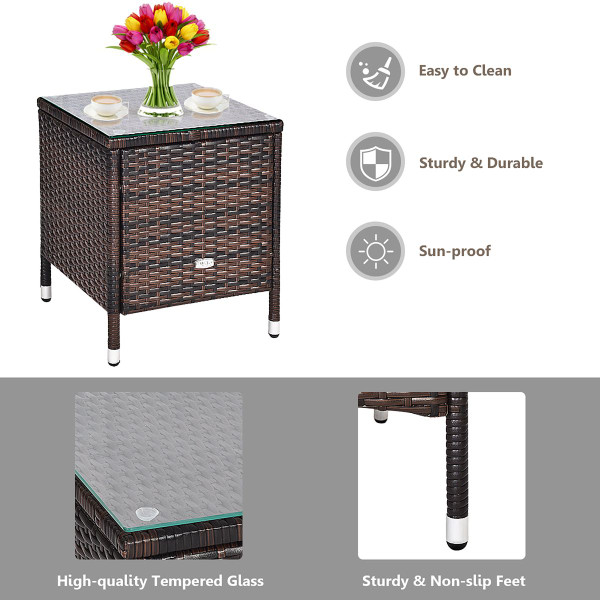 3-Piece Outdoor PE Rattan Wicker Furniture Set product image