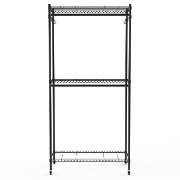 2-Tier Clothing Rack with Cover product image