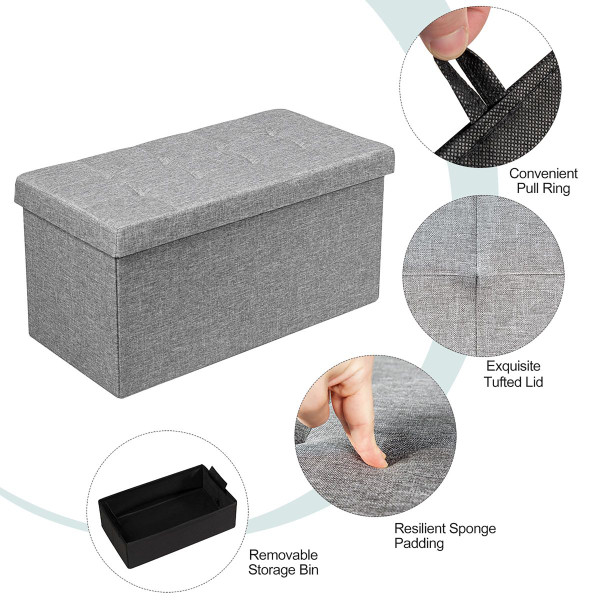 31.5'' Foldable Fabric Storage Ottoman  product image