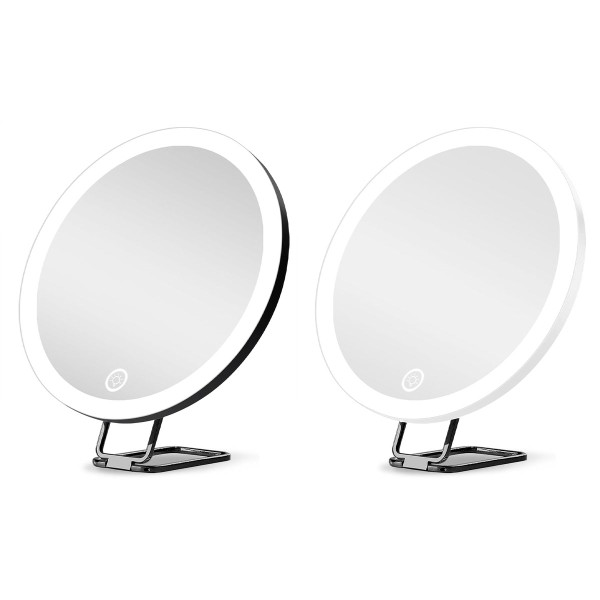 Compact 30X Magnifying Mirror with Dimmable LED & Tweezers product image