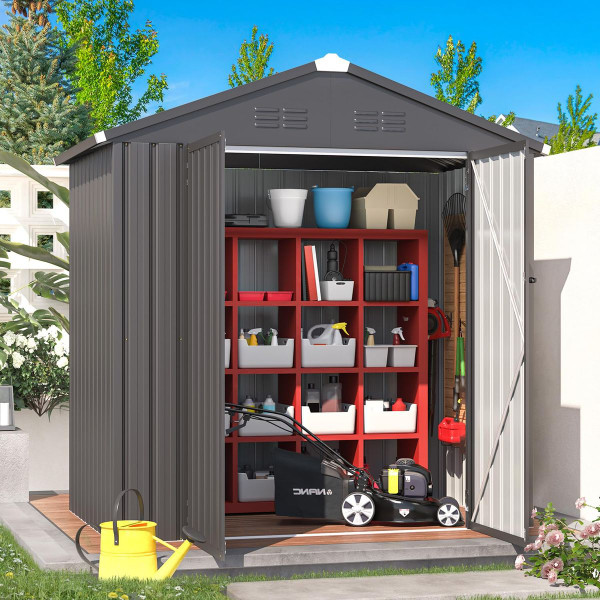 6' x 4' Metal Storage Shed with Lockable Doors product image