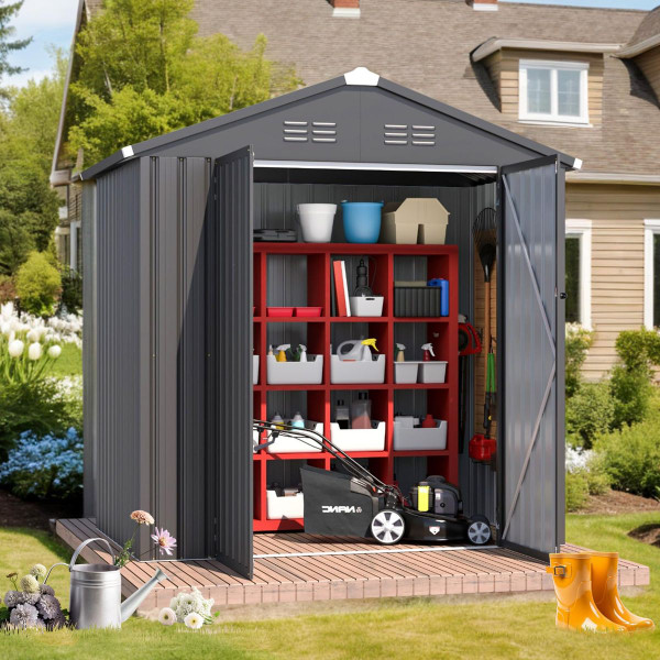 6' x 4' Metal Storage Shed with Lockable Doors product image