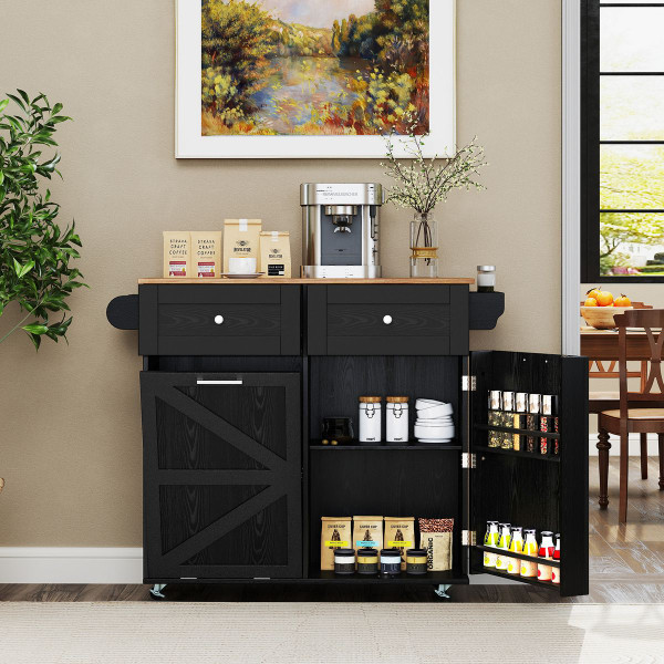Rolling Kitchen Island Drop-Leaf Cart  product image