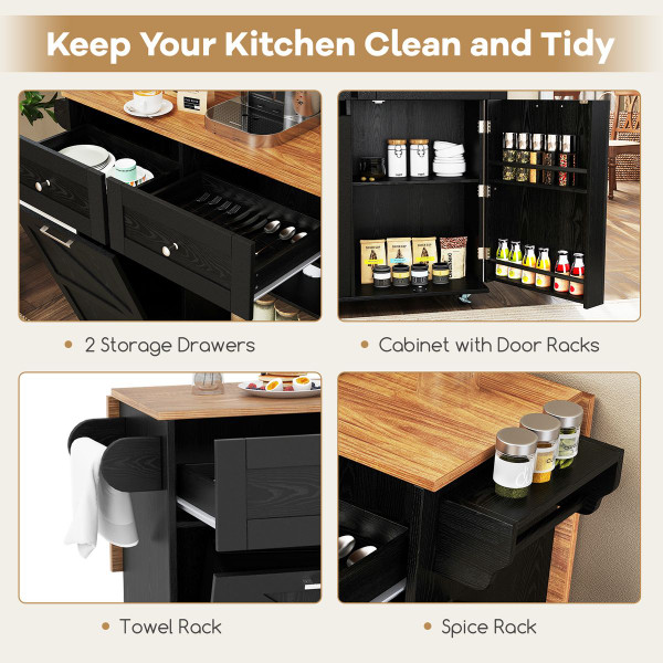 Rolling Kitchen Island Drop-Leaf Cart  product image
