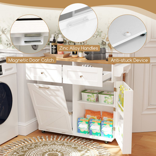 Rolling Kitchen Island Drop-Leaf Cart  product image