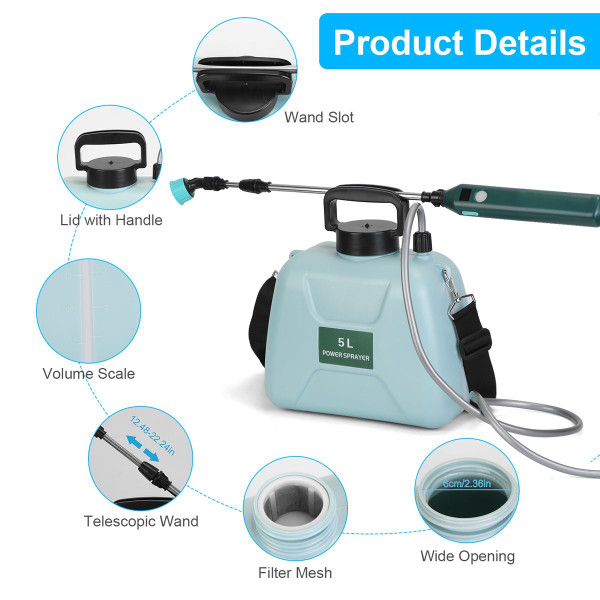 Portable Garden Sprayer, 1.32-Gallon product image