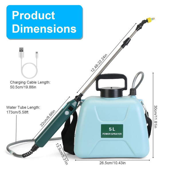 Portable Garden Sprayer, 1.32-Gallon product image