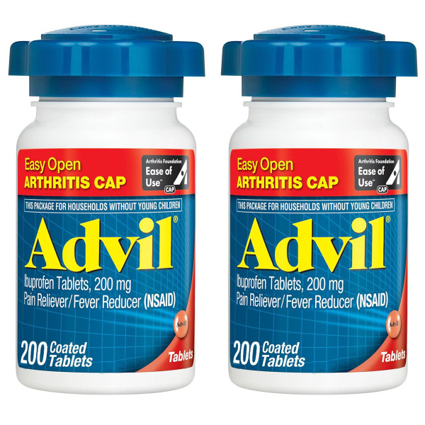Advil Ibuprofen Coated Tablets, 200mg, 200 ct. (1 to 3-Pack) product image