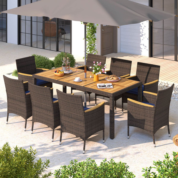 9-Piece Outdoor Dining Set with Acacia Wood Table Top  product image