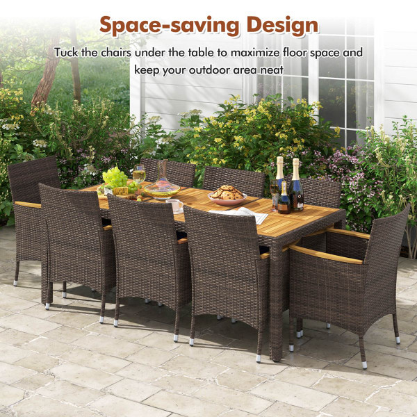 9-Piece Outdoor Dining Set with Acacia Wood Table Top  product image