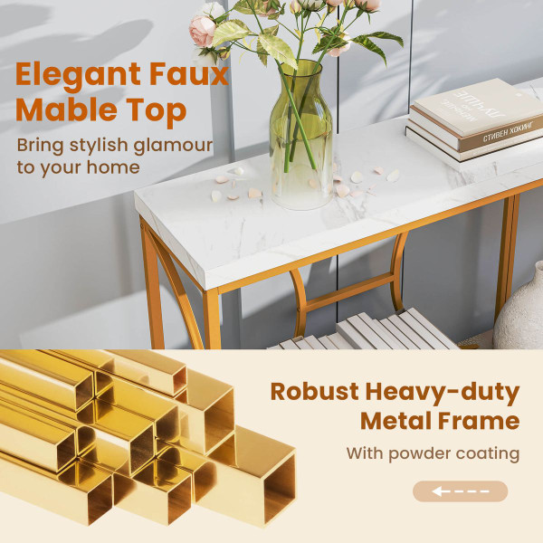 71" Faux Marble Top Console Table product image  71" Faux Marble Top Console Table product image