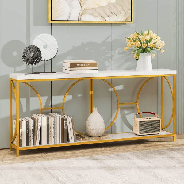 71" Faux Marble Top Console Table product image  71" Faux Marble Top Console Table product image
