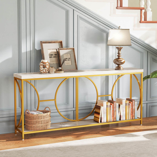 71" Faux Marble Top Console Table product image  71" Faux Marble Top Console Table product image