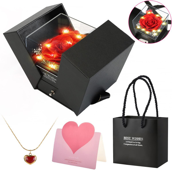 Eternal Rose with Adjustable Heart Necklace product image