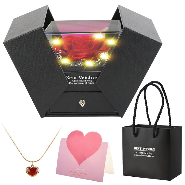 Eternal Rose with Adjustable Heart Necklace product image