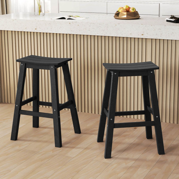 29" Patio Bar Stool with Curved Seat (Set of 2) product image