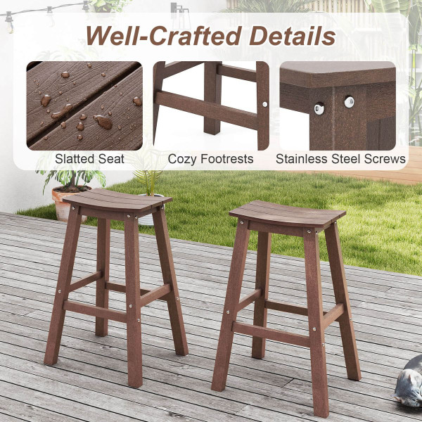 29" Patio Bar Stool with Curved Seat (Set of 2) product image