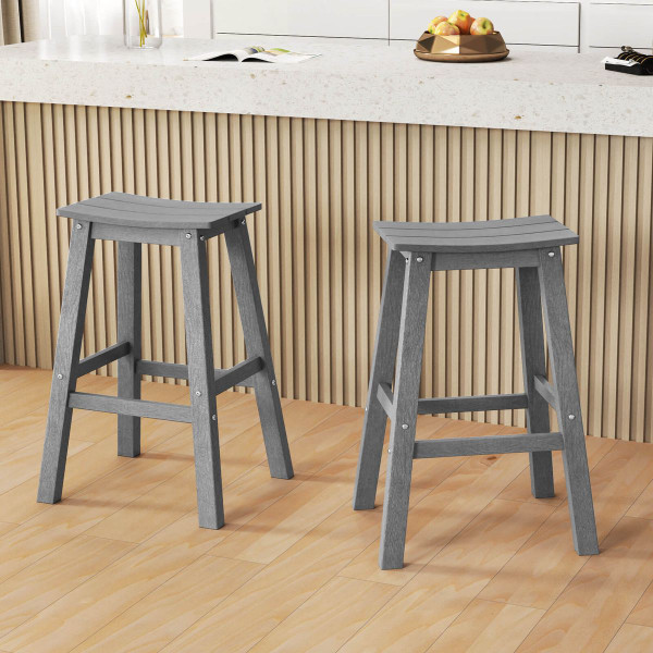 29" Patio Bar Stool with Curved Seat (Set of 2) product image