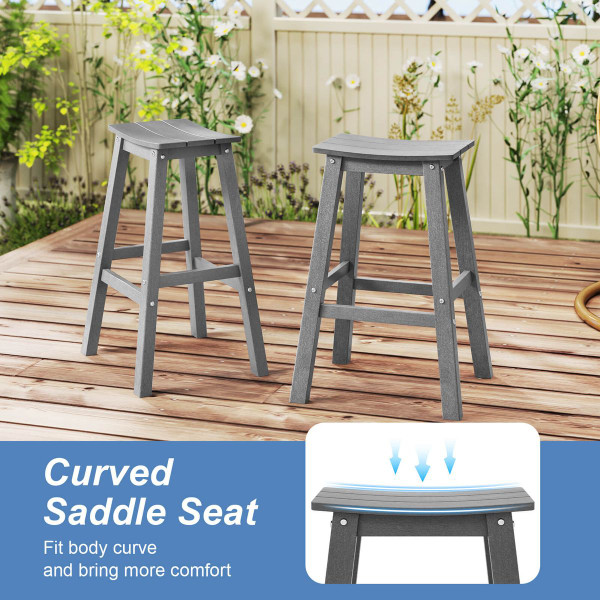 29" Patio Bar Stool with Curved Seat (Set of 2) product image