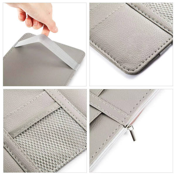 Leather Car Visor Multiple Pocket Organizer Pouch (1- to 5-Pack) product image