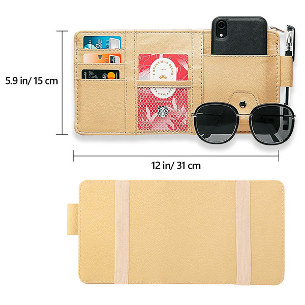 Leather Car Visor Multiple Pocket Organizer Pouch (1- to 5-Pack) product image