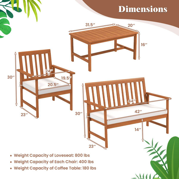 Acacia Wood Outdoor Furniture Set with Coffee Table  product image