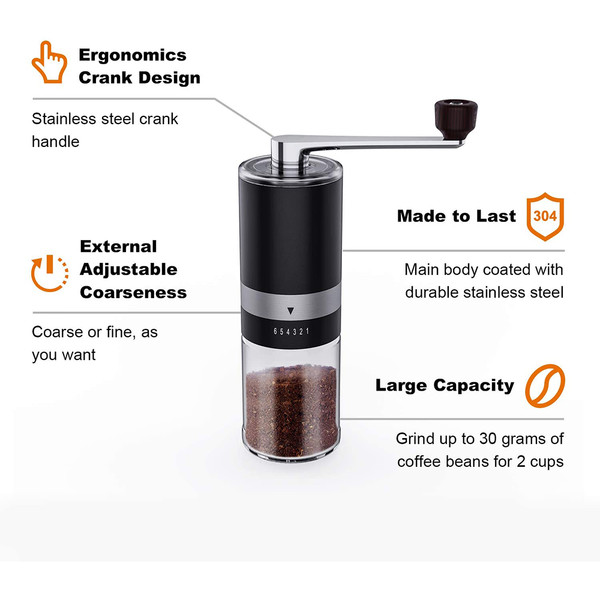 Ingeware® Manual Conical Coffee Grinder with 6 Adjustable Coarseness Setting product image