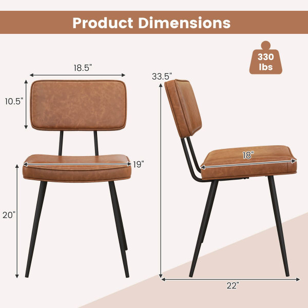 PU Leather Vintage Dining Chairs (Set of 2) product image