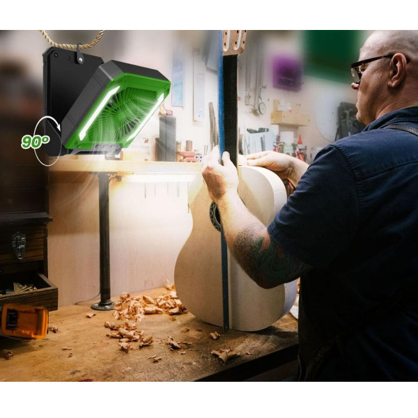 20,000mAh Rechargeable Solar Camping Fan with LED Lantern product image