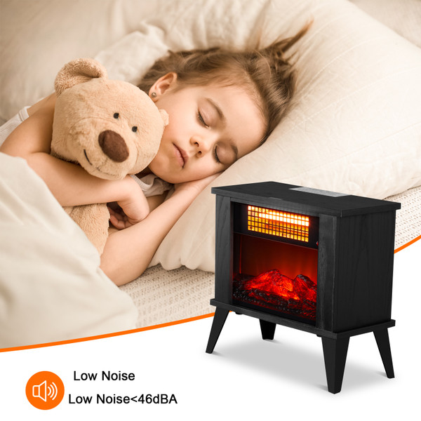 15-Inch Freestanding Wooden Fireplace Stove with 3D Realistic Flame product image