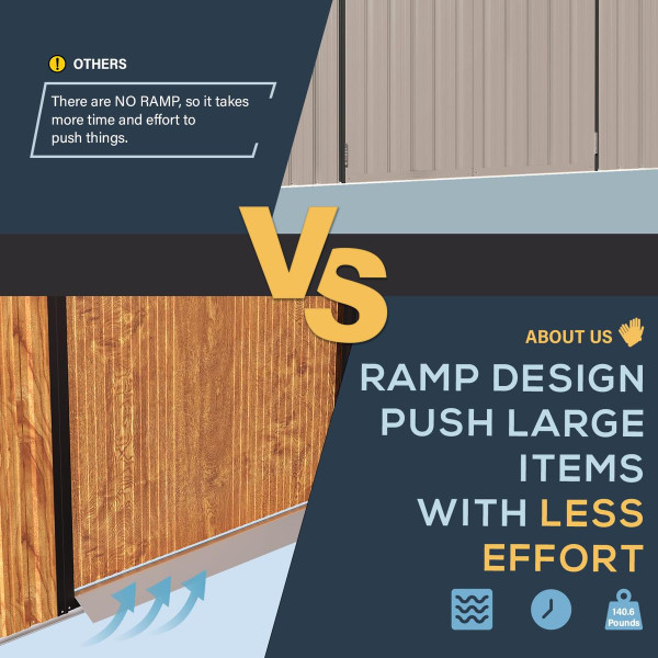 8x6 ft Woodgrain Outdoor Storage Shed with Sliding Doors  product image