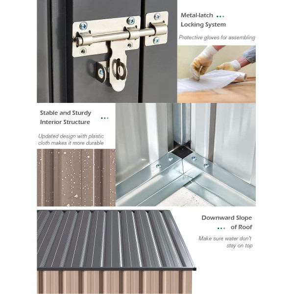 4.2' x 7' Small Metal Wall Lean-To Storage Cabinet product image