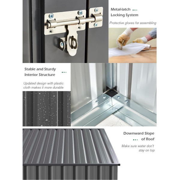 4.2' x 7' Small Metal Wall Lean-To Storage Cabinet product image