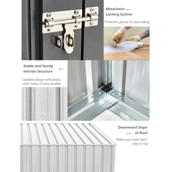 4.2' x 7' Small Metal Wall Lean-To Storage Cabinet product image