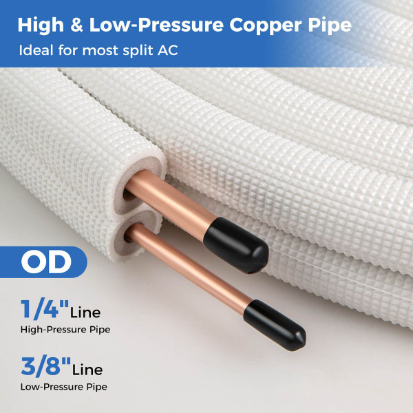 Air Condition Copper Tubing Hose Extension for Mini Split AC System (25 or 50 ft) product image
