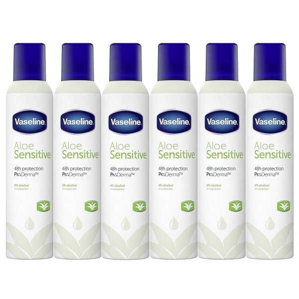 Vaseline Aloe Sensitive 48H Protection Anti-Perspirant, 250mL (6-Pack) product image