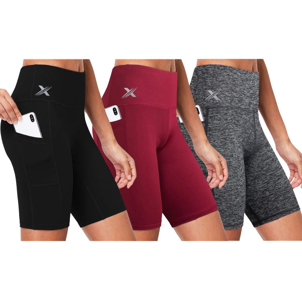Women's High-Waist Breathable Yoga Shorts for Training (3-Pack) product image