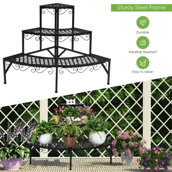 Metal 3-Tier Corner Plant Stand product image