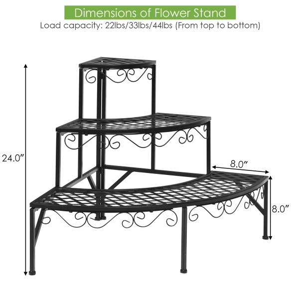 Metal 3-Tier Corner Plant Stand product image